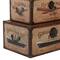 Set of 3" Brown Wood Vintage Trunk, 17", 15", 12"